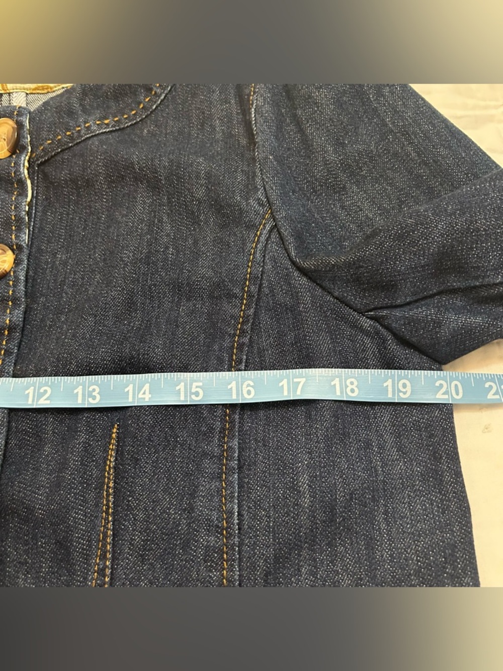 Mod Retro Denim Jacket 3/4 Sleeve Womens 14 Interview Outfit Business Casual - Picture 4 of 11